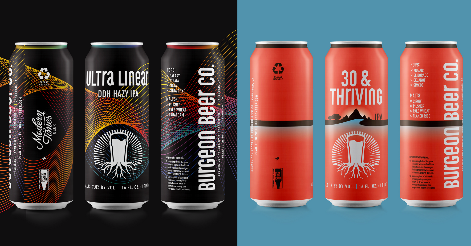 Online Pre-Sale & Can Release: Ultra Linear DDH Hazy IPA + 30 & Thriving IPA