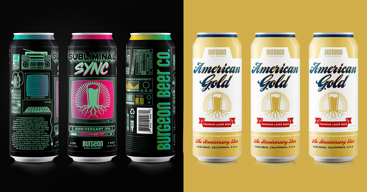 Anniversary Double Can Release! American Gold Premium Lager & Subliminal Sync Anniversary IPA!
