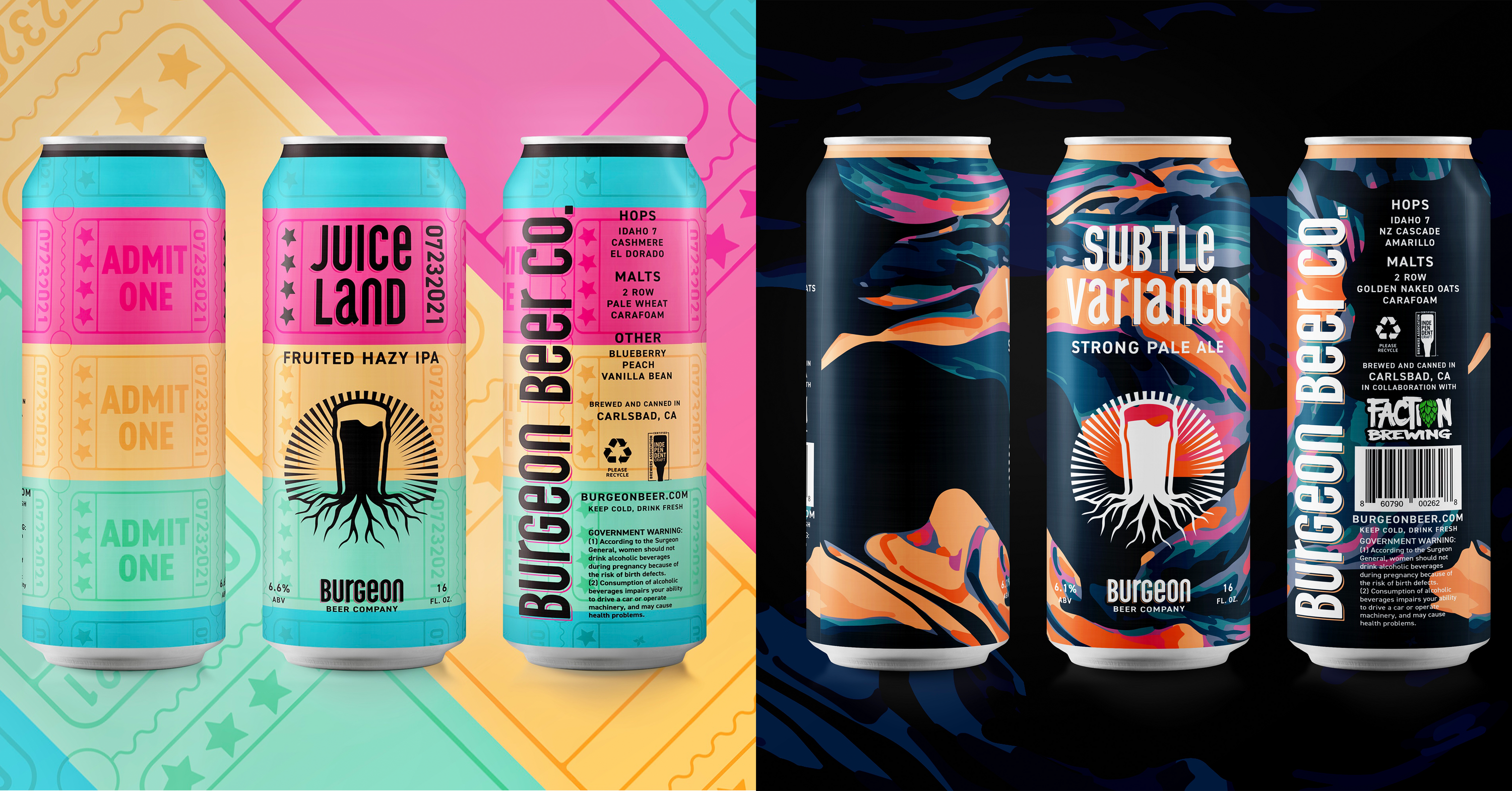 Double Can Release: Juice Land Fruited Hazy IPA & Subtle Variance Strong Pale Ale (Collaboration with Faction Brewing)