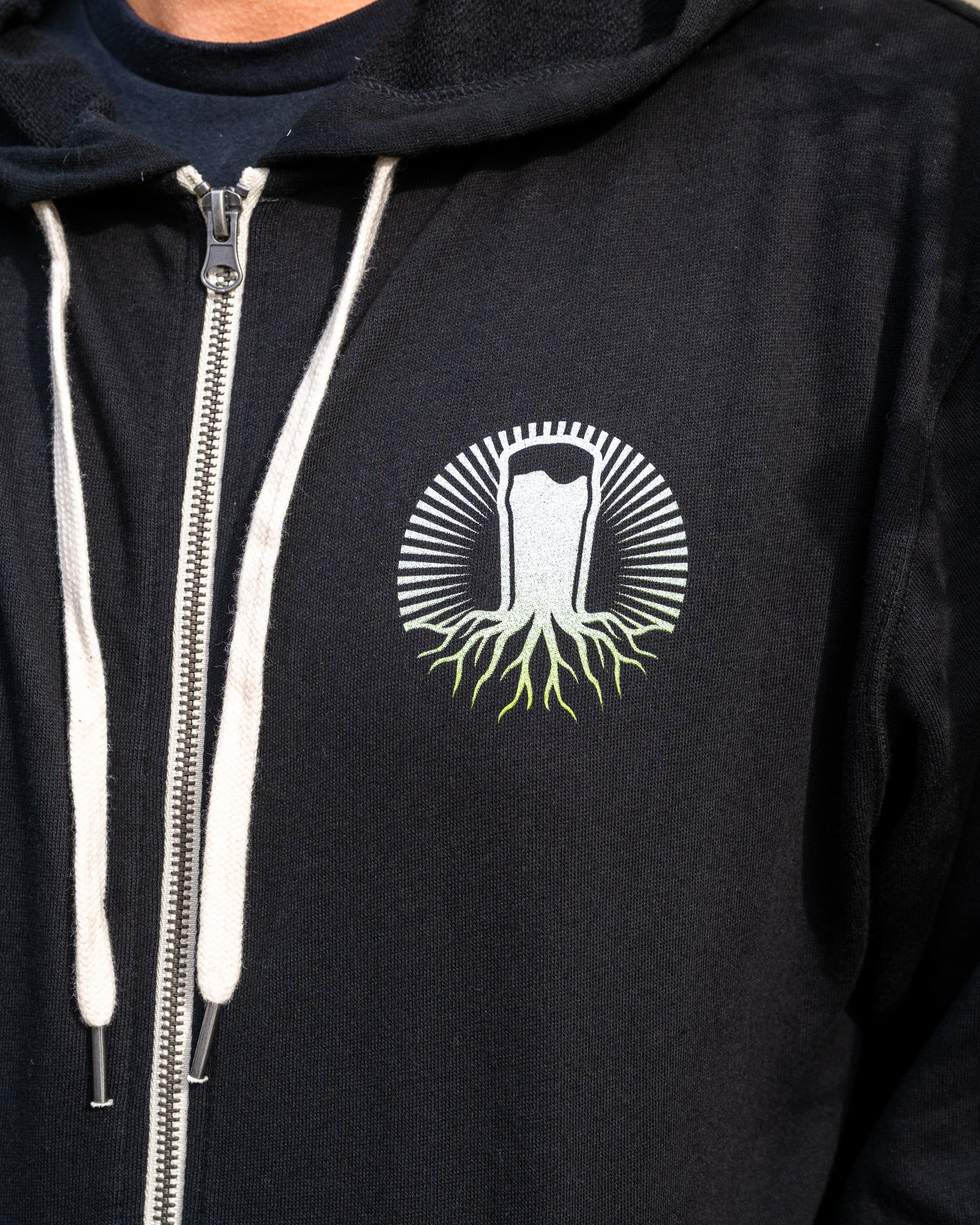 Burgeon Tree Zip Hoodie Hoodie | Black