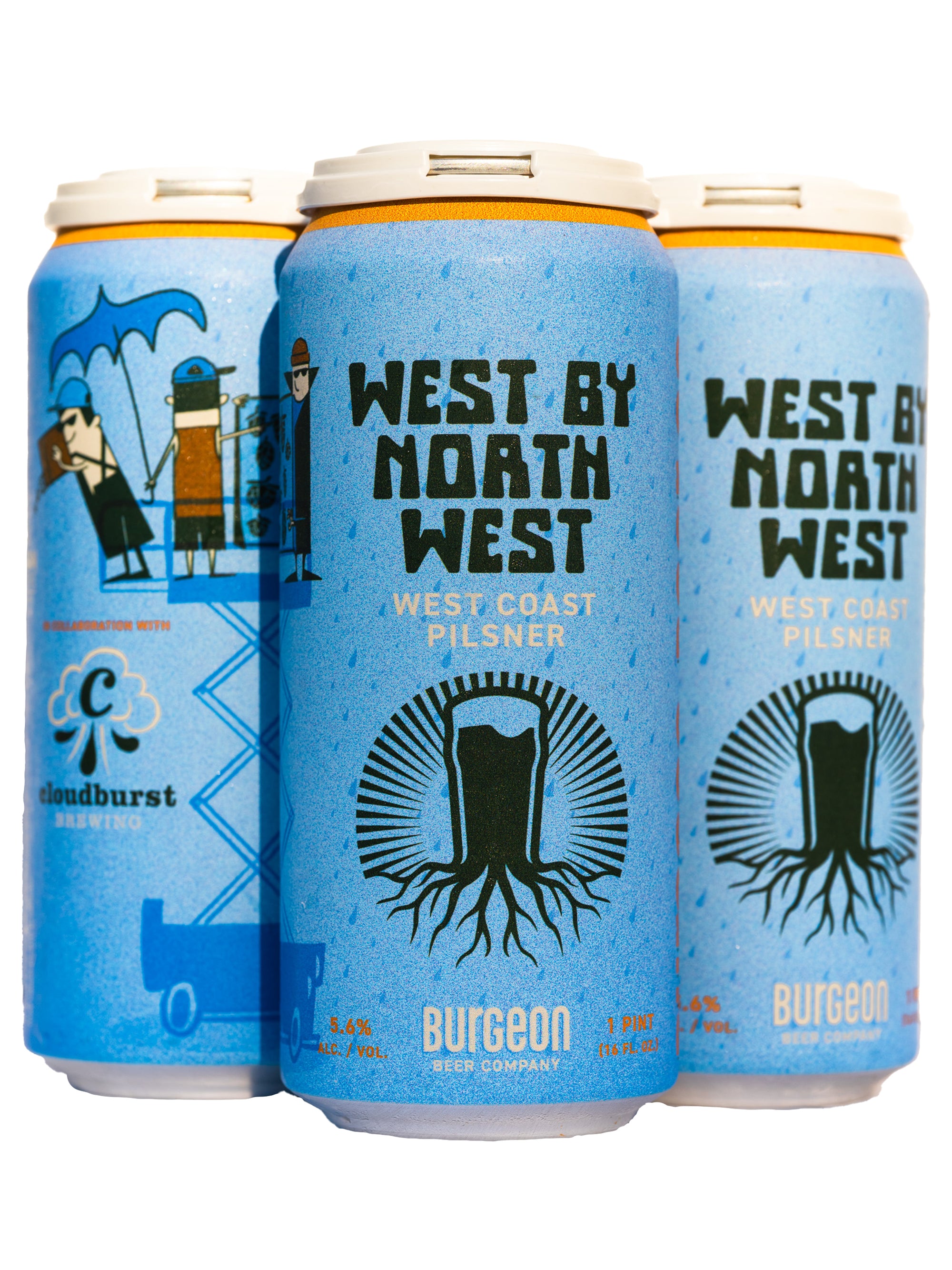 West by Northwest West Coast Pilsner collab w/ Cloudburst - 4 Pack